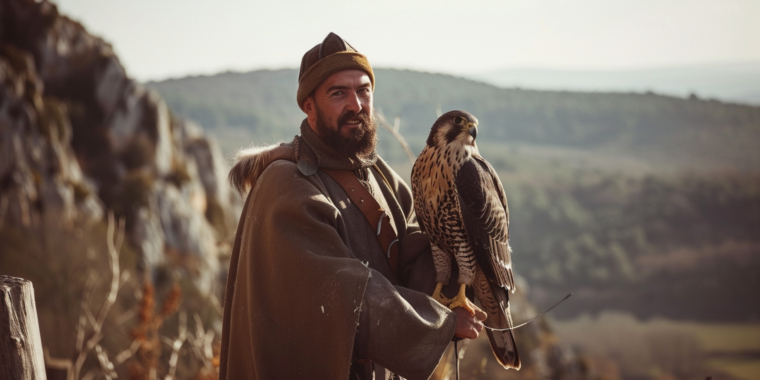 Un fauconnier et son faucon
